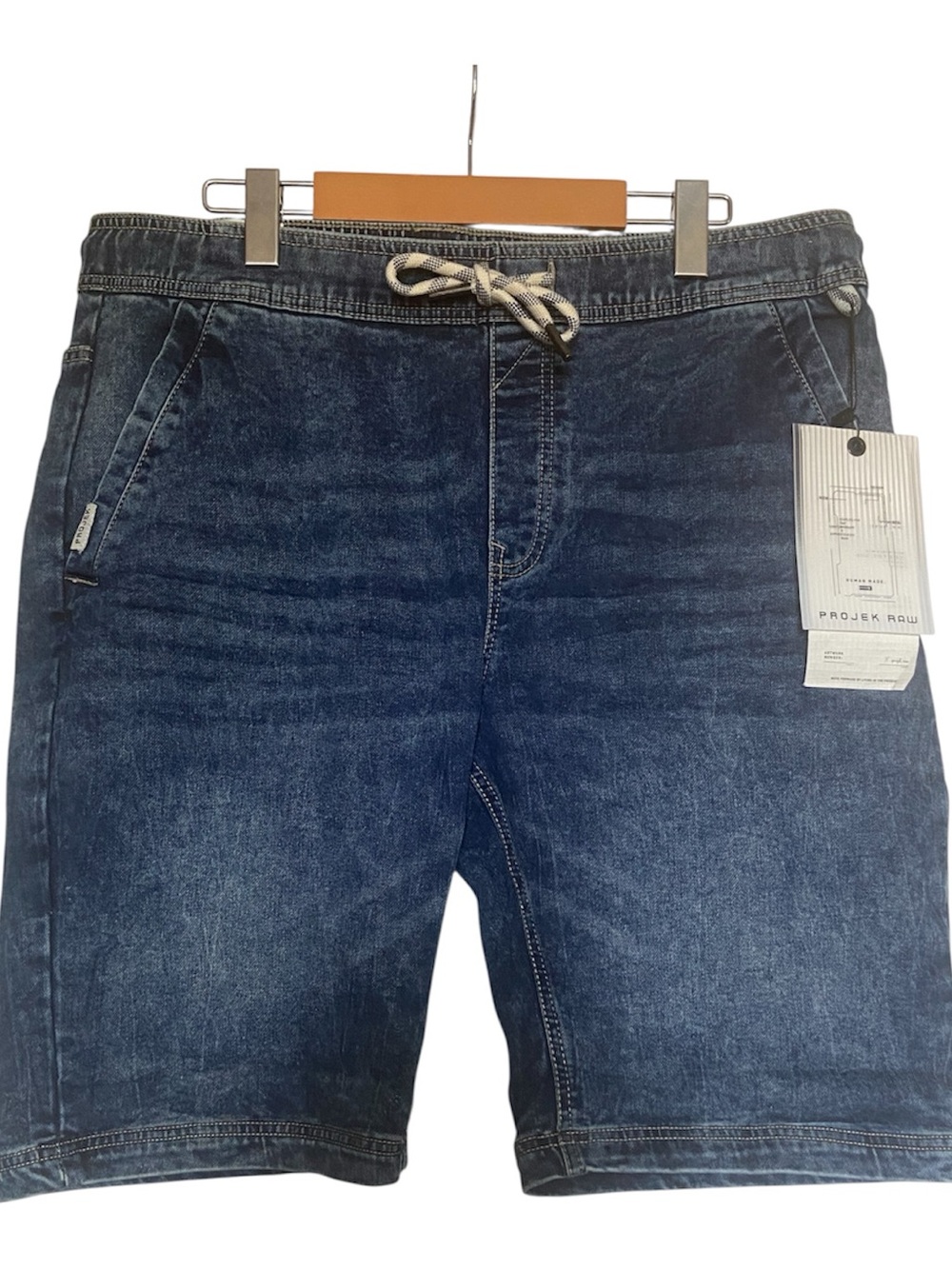 Projek Raw NWT men’s Denim Drawstring Shorts Men’s Blue Casual Streetwear , XL